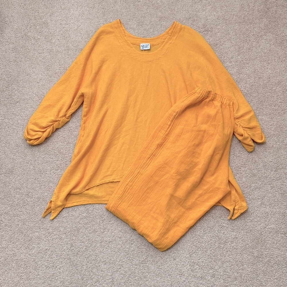 Oh My Gauze! Mustard Yellow Gauze Pantsuit Set